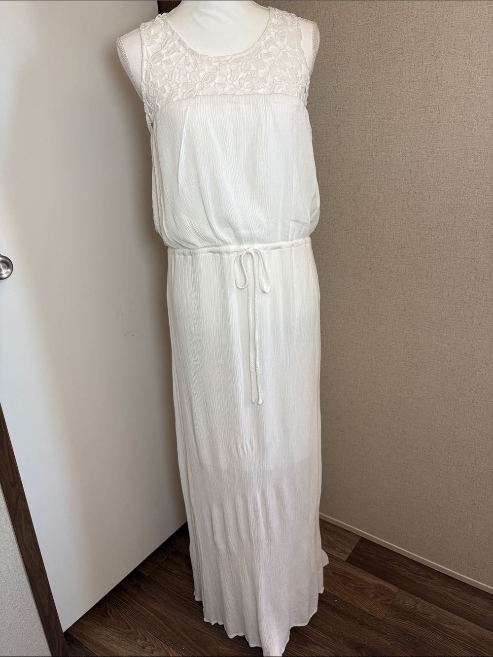 Kut from the Kloth White Lace Boho Maxi Dress Cottagecore Beach Romantic Sz M